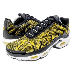 🆕️ NIKE AIR MAX PLUS SNAKESKIN Shoes Womens Size 9.5 Black Running Sneaker